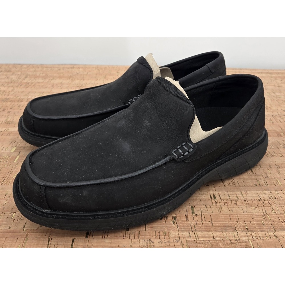 Merrell World Vue Venitian Mocs Shoes Men's 9.5  Black Leather Loafer Casual